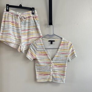 Forever 21 Multicolor Striped Knit Set